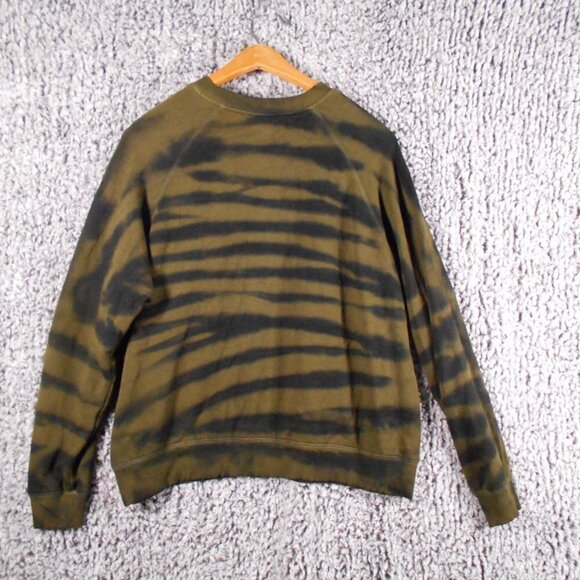 SCOOP Animal Print Sweatshirt Tiger Print Green and Black Fleece Size Large - Picture 6 of 10